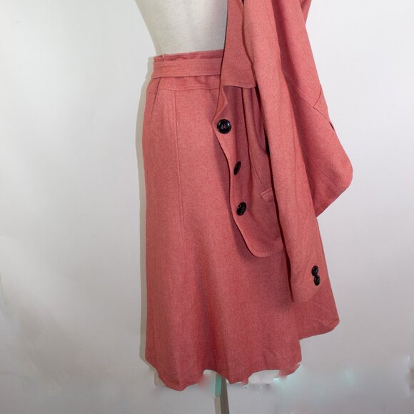 Talbots Wool Blend Skirt Suit Set Tweed Coral Size 6/8 - Picture 13 of 13
